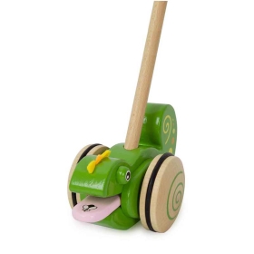 Дървена играчка за бутане - Хамелеон