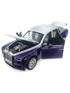 Метална количка Rolls Royce , с отварящи се врати, сив/лилав