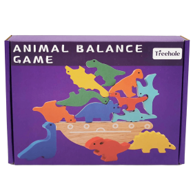 Дървена игра за баланс с динозаври