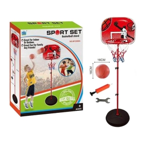 Баскетболен кош на стойка  с мрежа и топка