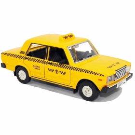 Метална кола Лада такси, със светлини и звуци, жълт