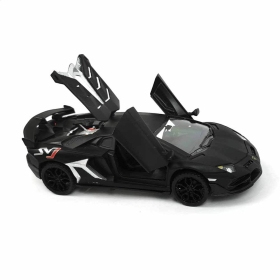 Метална кола Lamborghini, с отварящи се врати, черна, Без опаковка