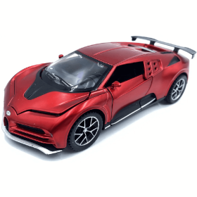 Метална кола Bugatti Veyron, с отварящи се врати, червена, Без опаковка