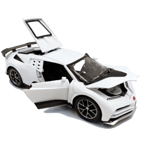 Метална кола Bugatti Veyron, с отварящи се врати, бяла, Без опаковка