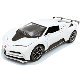 Метална кола Bugatti Veyron, с отварящи се врати, бяла, Без опаковка