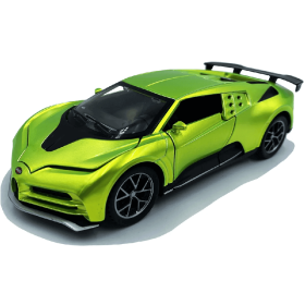 Метална кола Bugatti Veyron, с отварящи се врати, зелена, Без опаковка