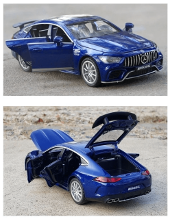 Метална кола Mercedes-Benz AMG GT63, със звук и светлини, Син, Без опаковка