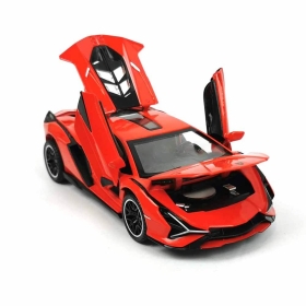 Метална кола Lamborghini, с отварящи се врати, червена, без опаковка