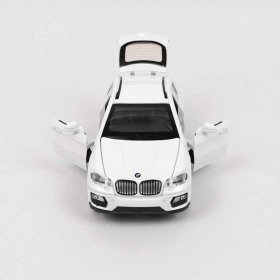 Метална кола BMW X6, с отварящи се врати, Бяла