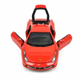 Метална кола Ferrari, с отварящи се врати, червена