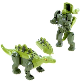 Динозавър трансформер, робот, зелен