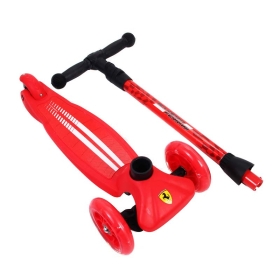 Ferrari сгъваема тротинетка за деца с три колела – червена