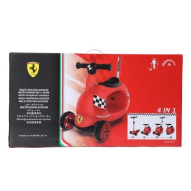 Детска тротинетка с родителски контрол Ferrari 4 в 1 – червена