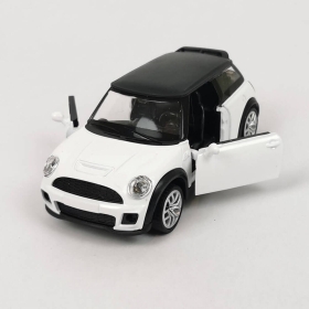 Метална кола mini cooper, със светлини и звуци, бял