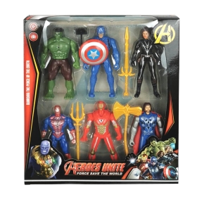 Комплект фигурки Avengers, с оръжие, 6 броя