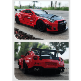 Метална кола Nissan GT-R Nismo, със светлини и звуци, Червена