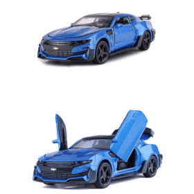 Метален автомобил Chevrolet Camaro, със светлини и звуци, Синя