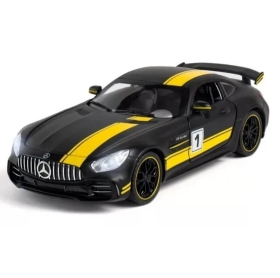 Метален автомобил Mercedes AMG GTR, със светлини и звуци, Черен