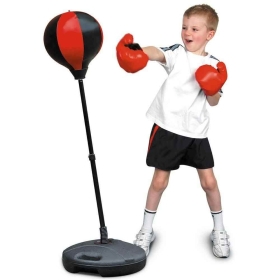 Детска боксова круша на стойка, с ръкавици и помпа
