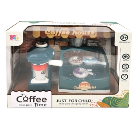 Детски комплект кафемашина, с щанд и аксесоари