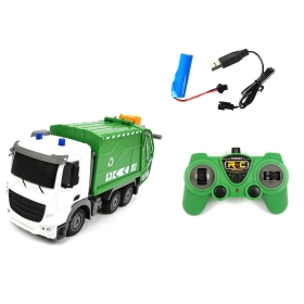 Детски камион за боклук, С дистанционно управление, Презареждащи батерии