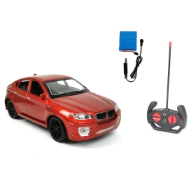 Детски джип BMW X6, с радио контрол, Презареждащи батерии, червен