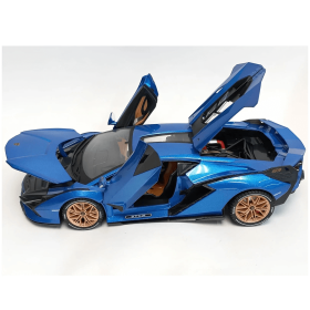 Метален автомобил, Lamborghini Sian, Със звук и светлини, Синя