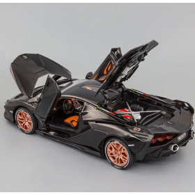 Метален автомобил, Lamborghini Sian, Със звук и светлини, Черен