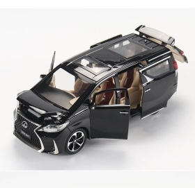 Метален микробус, Lexus LM 300h, С звук и светлини, Черен, Без опаковка