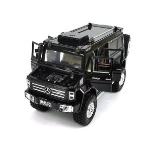 Детски джип Mercedes UNIMOG, Метален, Отварящи се врати, Черен, Без опаковка