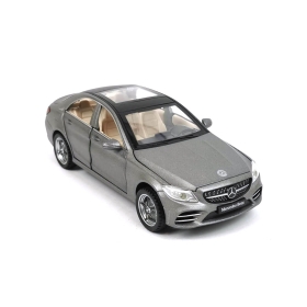 Метална кола Mercedes-Benz C, Със звук и светлини, Сива, Без опаковка
