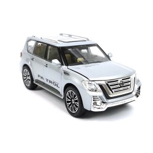 Детски джип Nissan, Метален, Отварящи се врати, Сив, Без опаковка