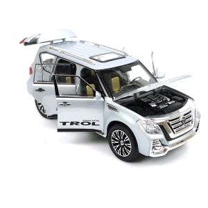 Детски джип Nissan, Метален, Отварящи се врати, Сив, Без опаковка