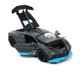 Метална кола Bugatti Divo, С отварящи се врати, Звуци, Сива, Без опаковка