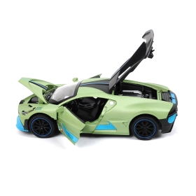 Метална кола Bugatti Divo, С отварящи се врати, Звуци, Зелена, Без опаковка
