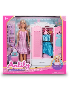Кукла с гардероб и рокли