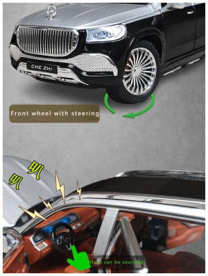 Метален джип mercedes-maybach gls 600, С отварящи се врати, Черен