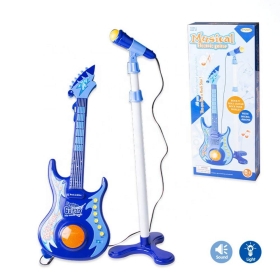 Комплект детска китара с микрофон на стойка