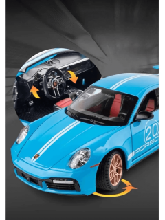 Метална количка Porsche 911 GT3, С отварящи се врати, Синя, Без опаковка