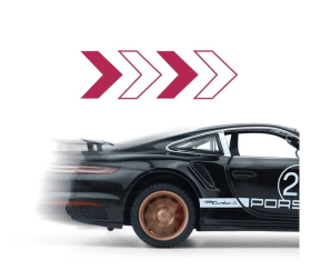 Метална количка Porsche 911 GT3, С отварящи се врати, Бяла, Без опаковка