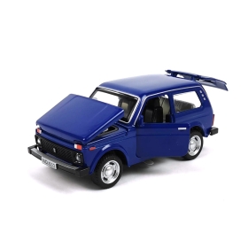 Метална кола Lada Niva, със светлини и звуци, Синя, Без опаковка