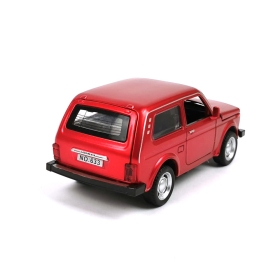 Метална кола Lada Niva, със светлини и звуци, Червена, Без опаковка