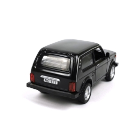 Метална кола Lada Niva, със светлини и звуци, Черна, Без опаковка