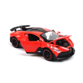 Метална кола Bugatti Divo, С отварящи се врати, Червена, Без опаковка