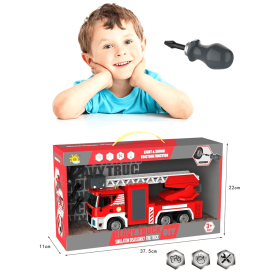 Детски камион пожарна, За разглобяване и сглобяване, Светлини, Звуци