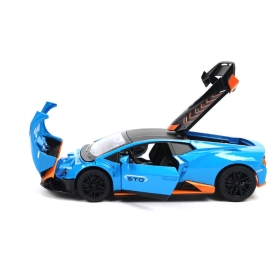 Метална количка Lamborghini, С отварящи врати, Синя, Без опаковка