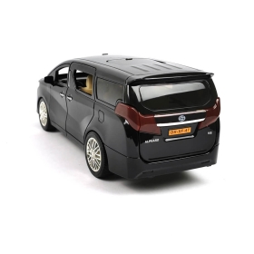 Метален микробус Toyota Alphard, Със звук и светлини, Черен, Без опаковка