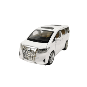Метален микробус Toyota Alphard, Със звук и светлини, Бял, Без опаковка