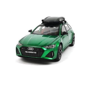 Метална количка Audi Rs6, Със светлини и звуци, Зелена, Без опаковка
