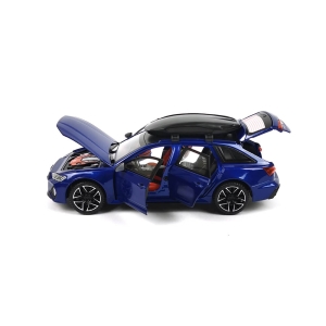 Метална количка Audi Rs6, Със светлини и звуци, Синя, Без опаковка